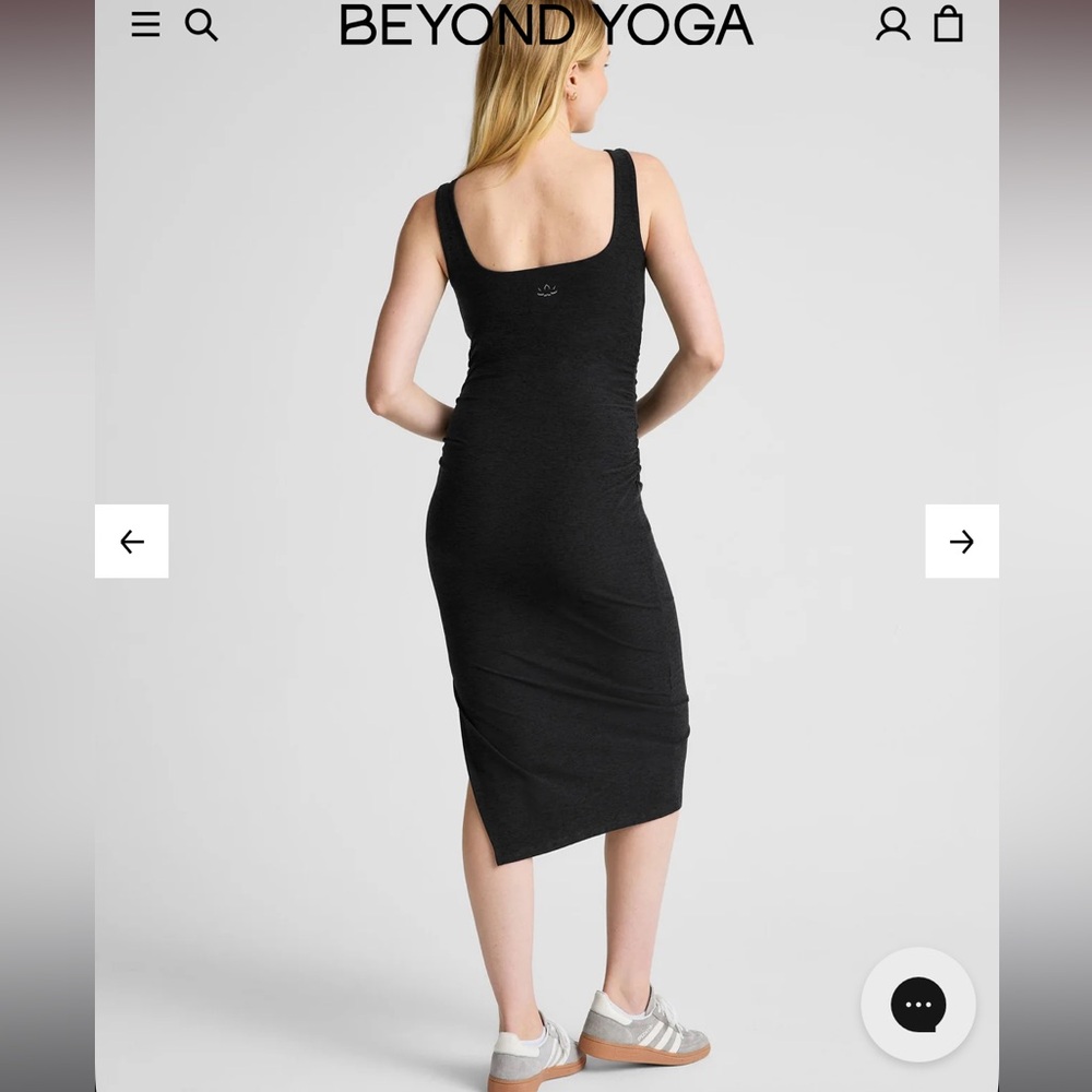 Beyond Yoga -Spacedye Icon Maternity- Black Midi Dress - Picture 2 of 10